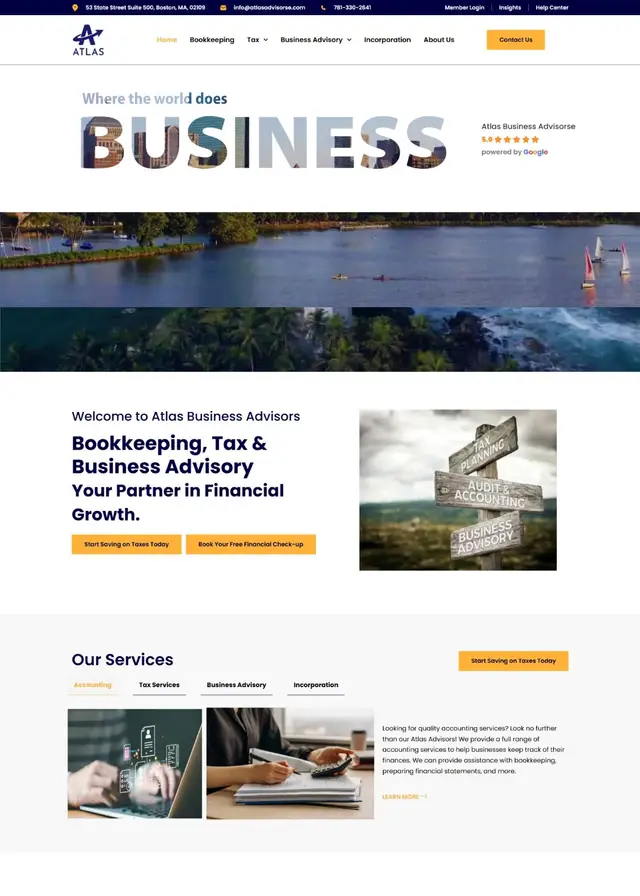 Atlas Business Advisors website