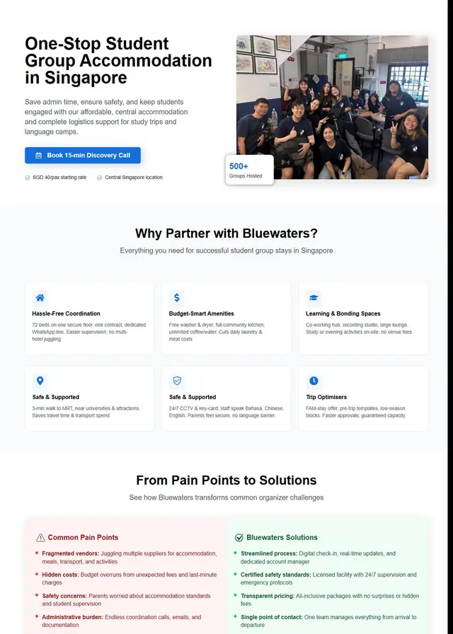 Bluewaters Hospitality website