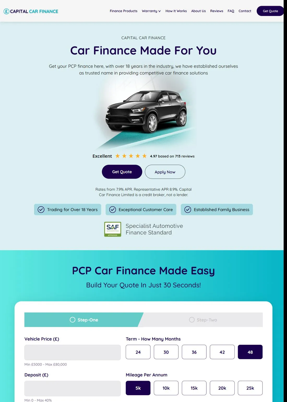 Capital Car Finance, full page