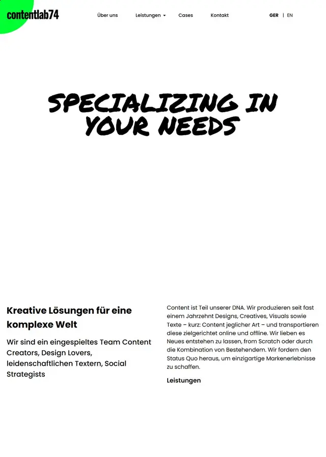 ContentLab74 website