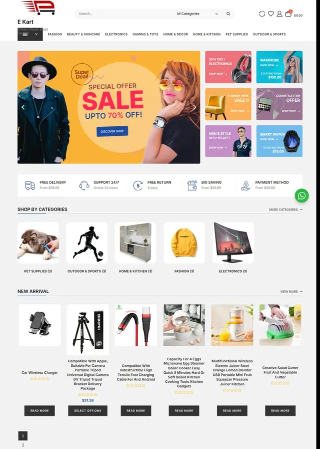 E Kart website