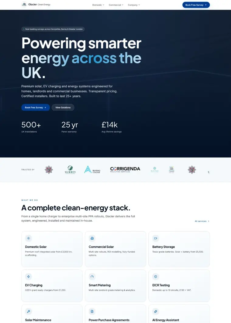 Glacier Clean Energy website