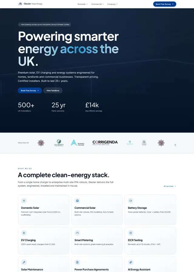 Glacier Clean Energy website