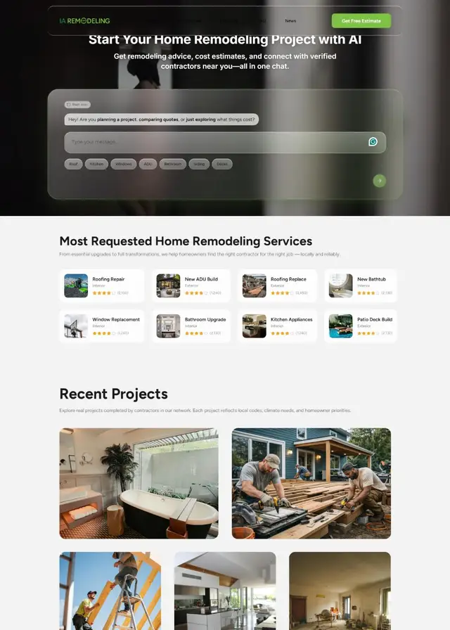 IA Remodeling website