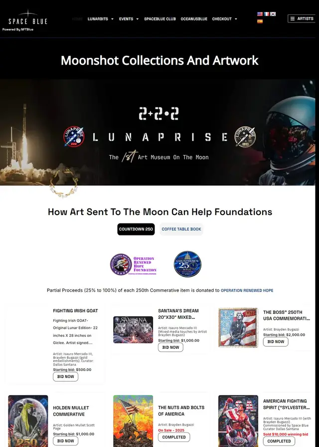 NFT Blue website