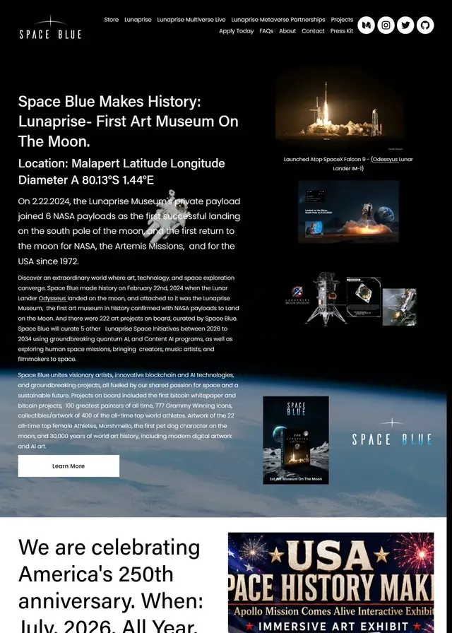 SpaceBlue Club website