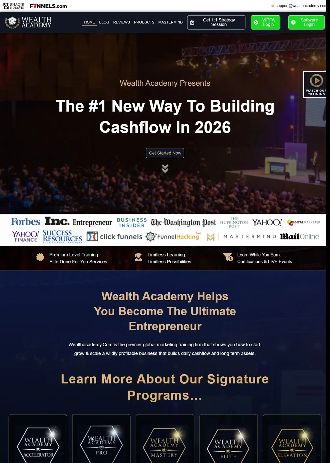 Wealth Academy, full page